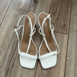 Covet white block heels - size 8